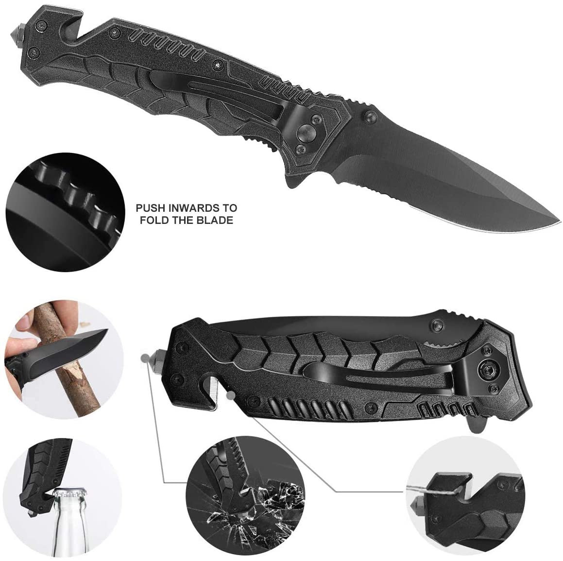 Selviytymissetti täydellinen - selviytymistyökalut ulkokäyttöön, mukaan lukien paracord, lamppu, pilli, paloteräs