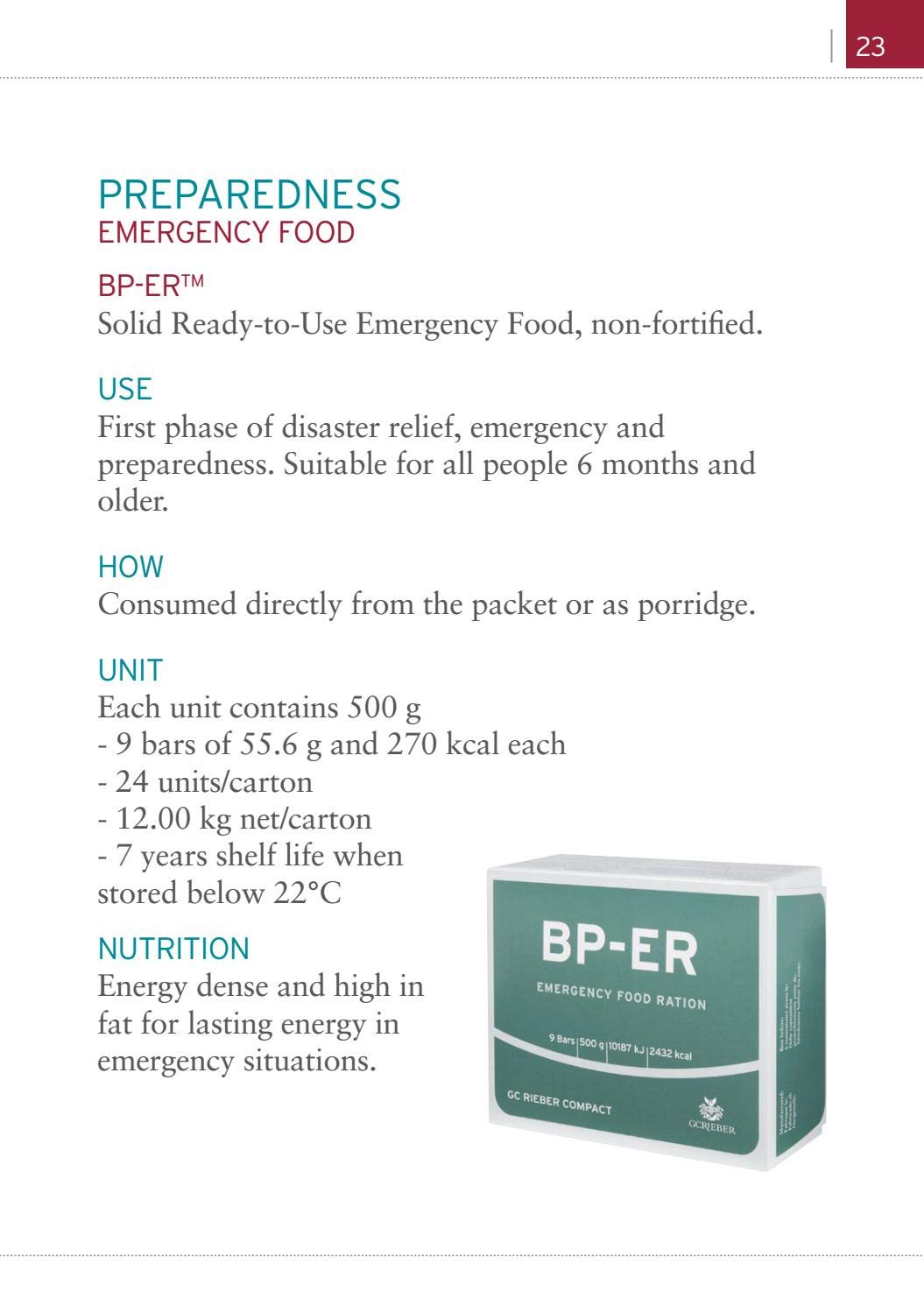 Emergency Ration BP-ER - Kompakti, kestävä, kevyt hätäannos BP-ER