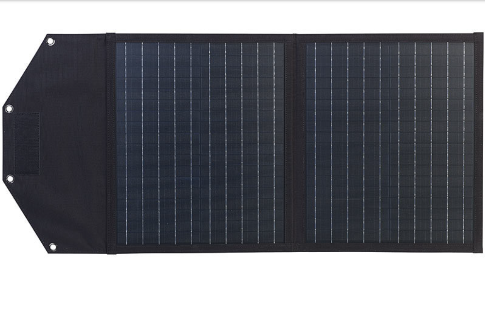 Taitettava aurinkopaneeli varavirtaan - 2 monokiteistä aurinkokennoa - MC4-liitin - 50 W